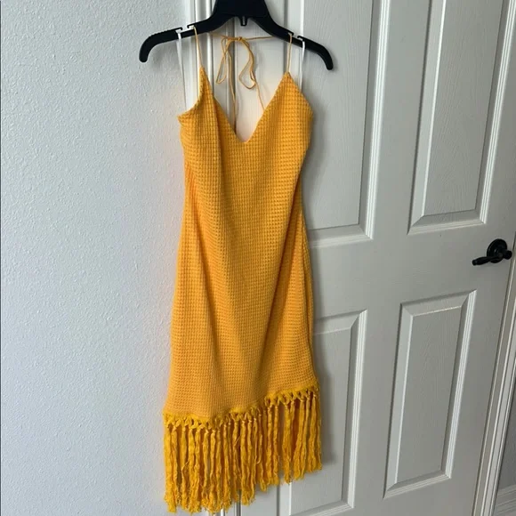 SHEIN Yellow Spaghetti Strap Midi Sundress - Picture 1 of 2